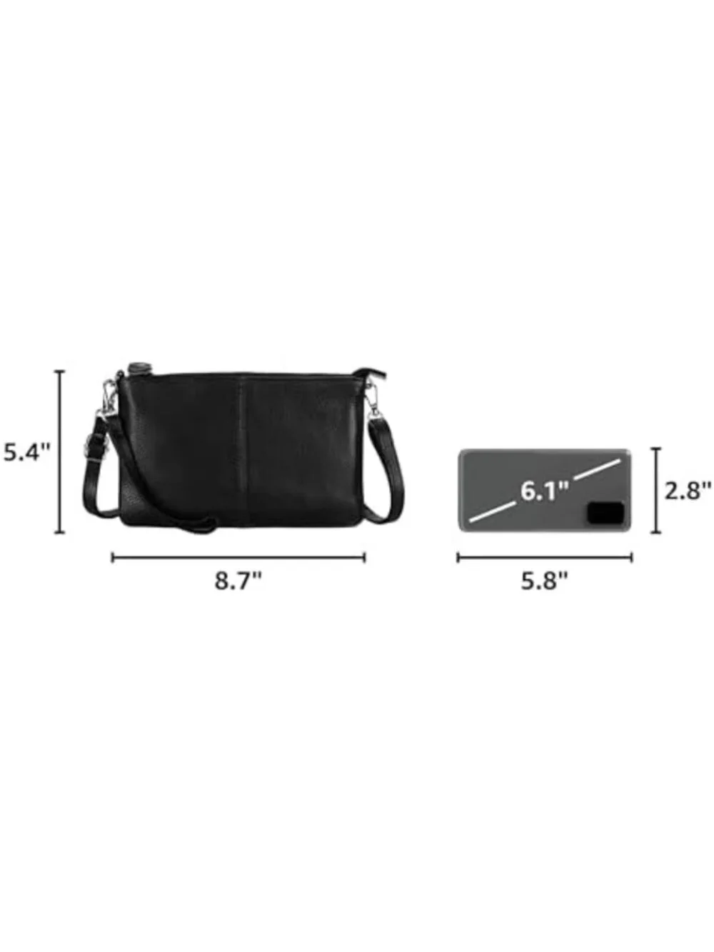Stylish Genuine Leather Small Crossbody Bag & Wristlet Wallet for Women